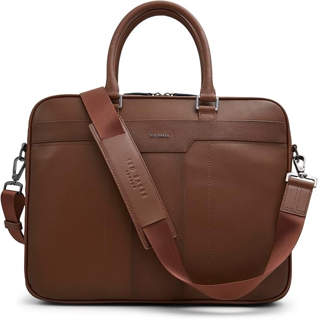 Ted Baker Belgrave Leather Laptop Bag Brown
