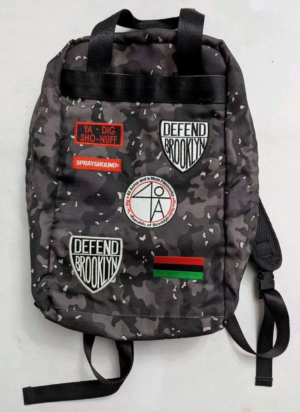 Spike Lee X Sprayground Backpack Defend Brooklyn 40 Acres And A Mule Sho-Nuff