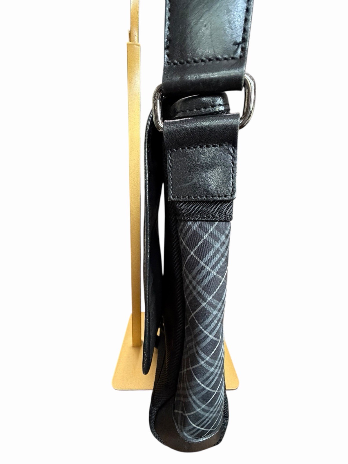 Burberry Black Label Men’s Check Shoulder Bag Crossbody Black