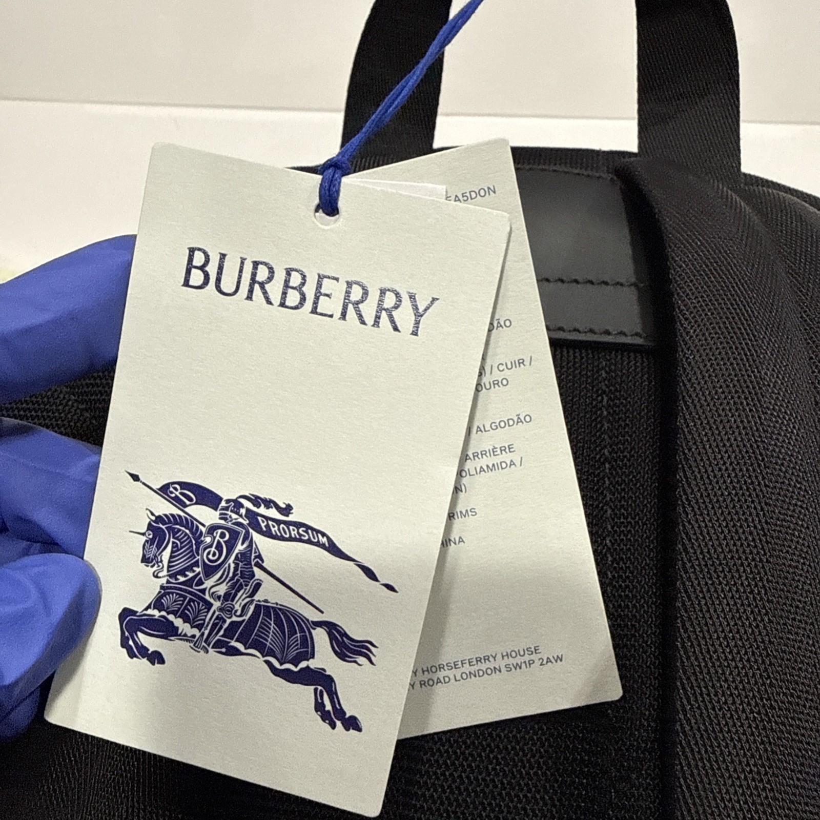 Burberry Jeff Canvas Zippered Backpack Taupe Brown IP Check $1350 New With Tag