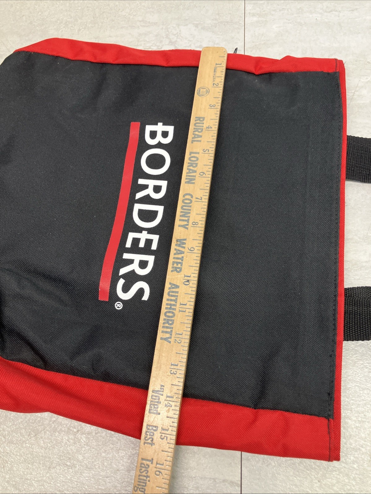 Borders Bookstore Tote Bag Black Red Leeds