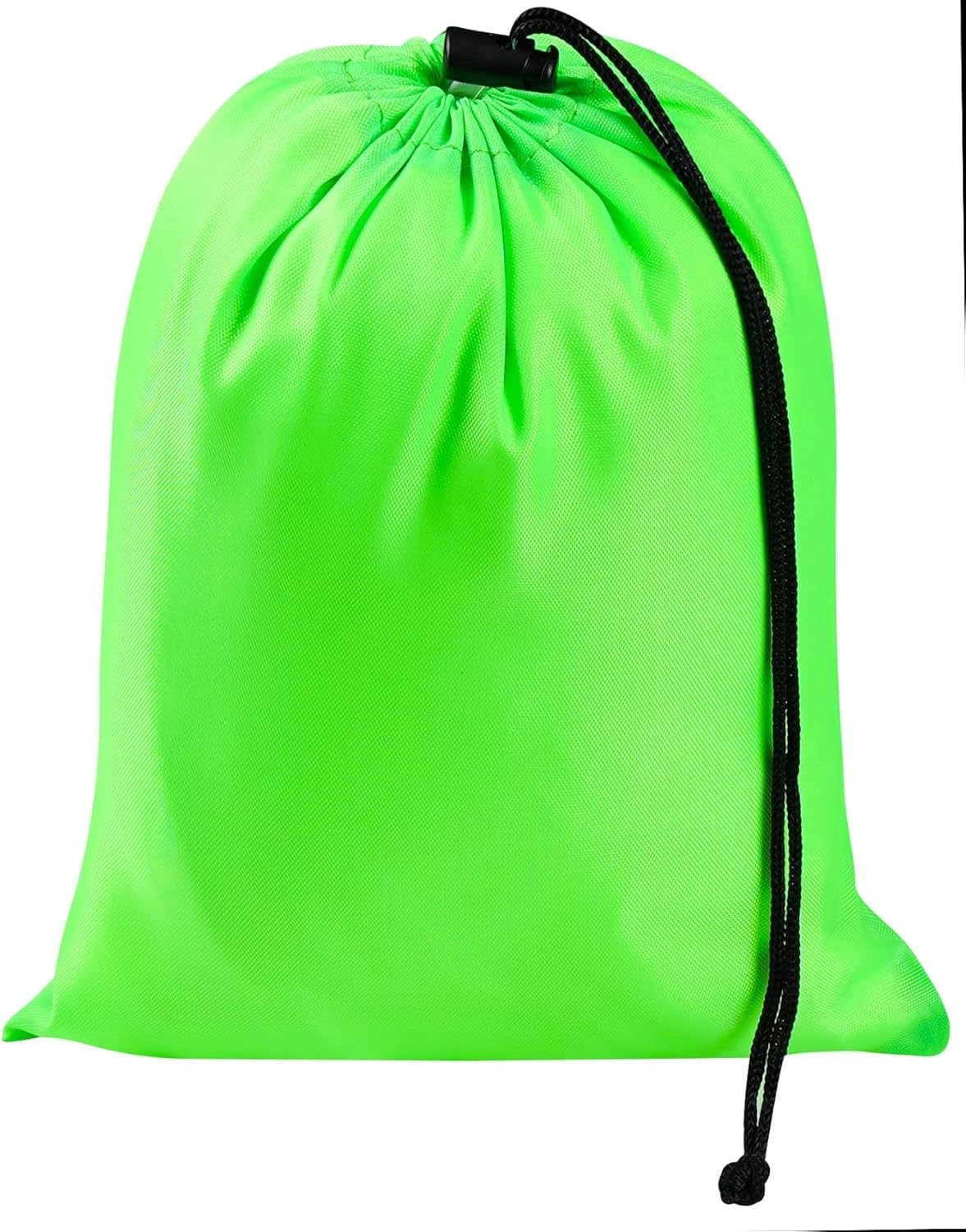 6 Set Drawstring Bag With Toggle Nylon Cinch & Ditty Pouch Green 7 X 9 Inch