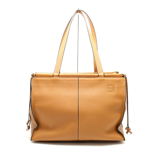 LOEWE cushion tote bag medium leather camel Used