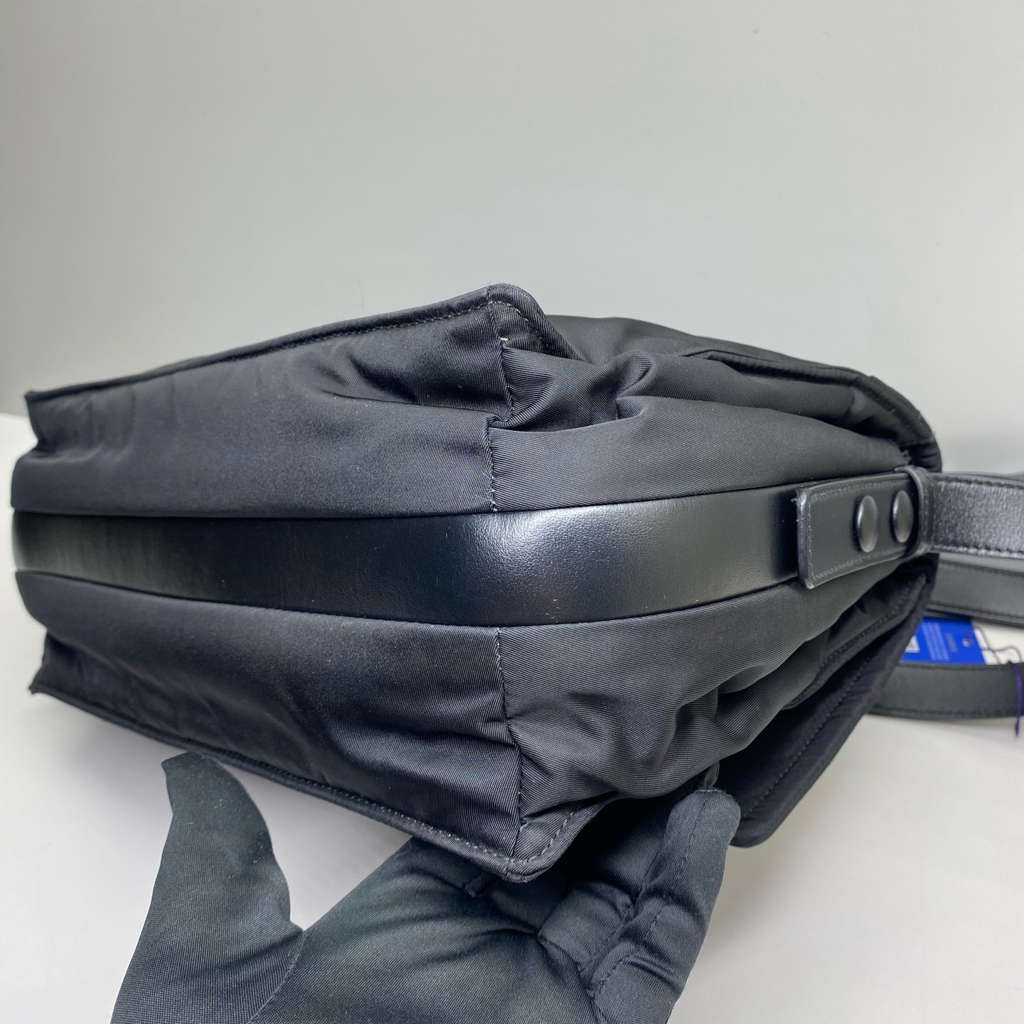 Prada Pre-Owned Cini Nylon Crossbody Messenger Bag Black 30X20X13cm