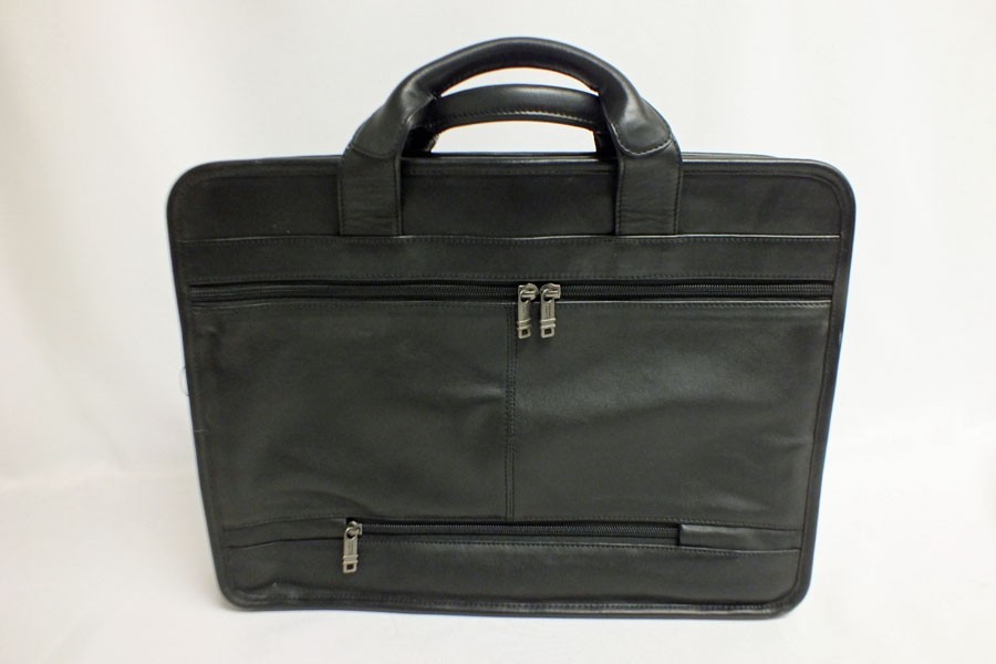 Vtg Tumi Alpha Padded Leather Laptop Organizer Briefcase Attache Black Case 16″