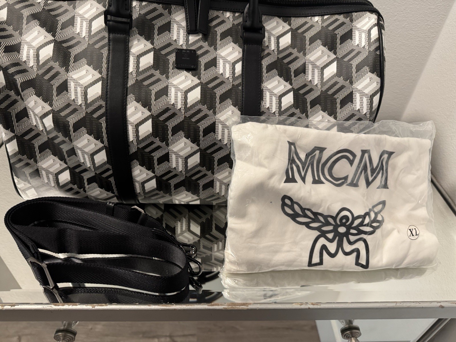 mcm duffle bag