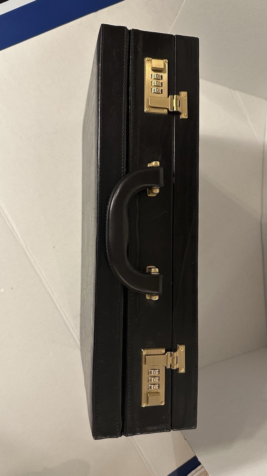 Aldo Raffa Expandable Leather Briefcase. Black Brand New. Never Used