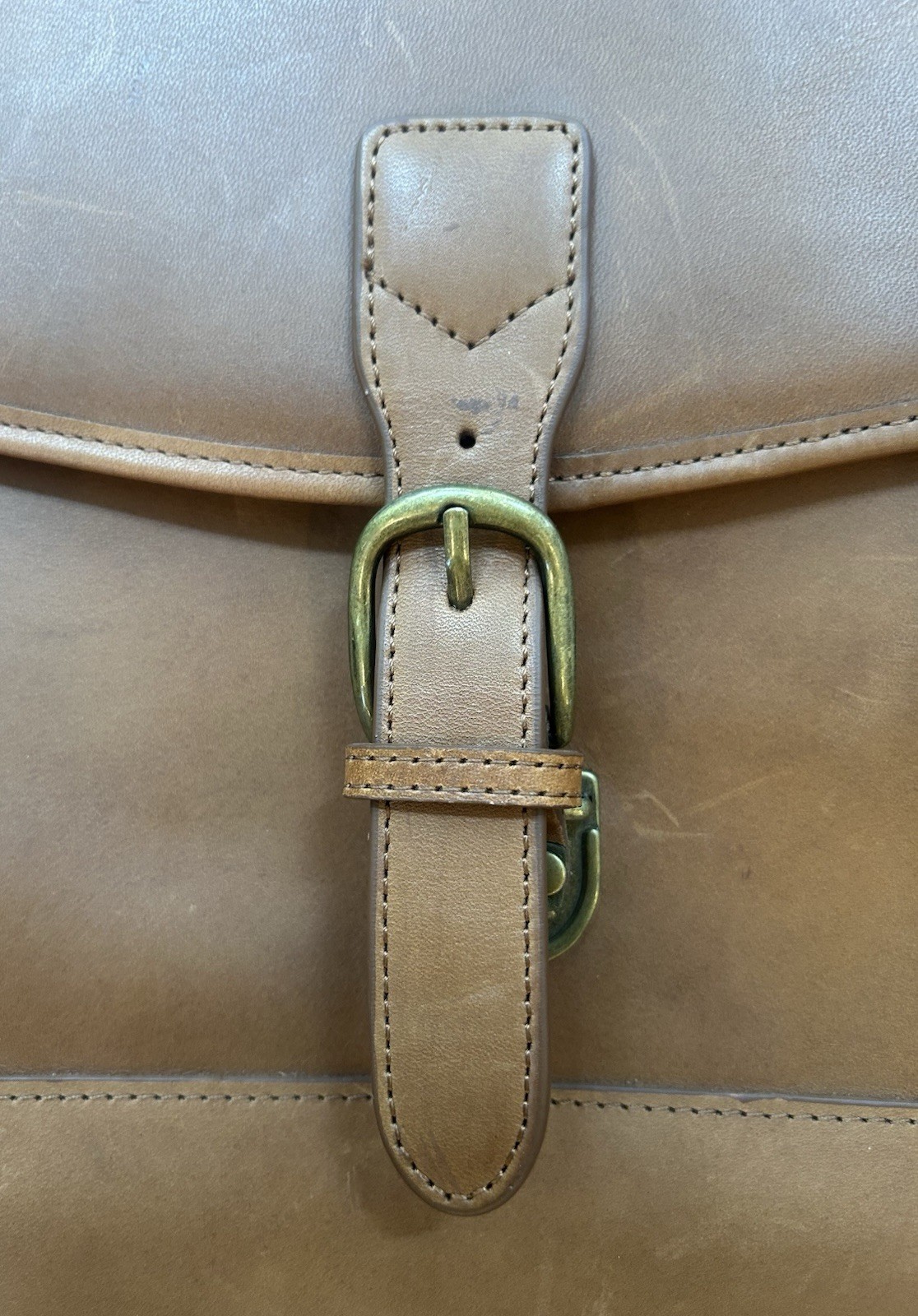 LL Bean Leather Messenger Briefcase Bag 80’s 90’s Brown Leather Classic USA