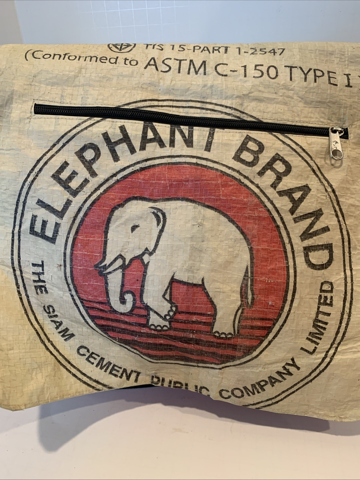 Messenger Bag Made From Recycled Elephant Brand Recycled Cement Bag Used