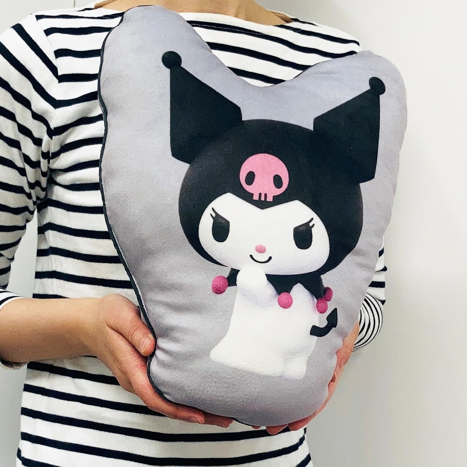 MORIPiLO Kuromi Micro Fabric Plush Body Pillow, 30x40x10cm, Black
