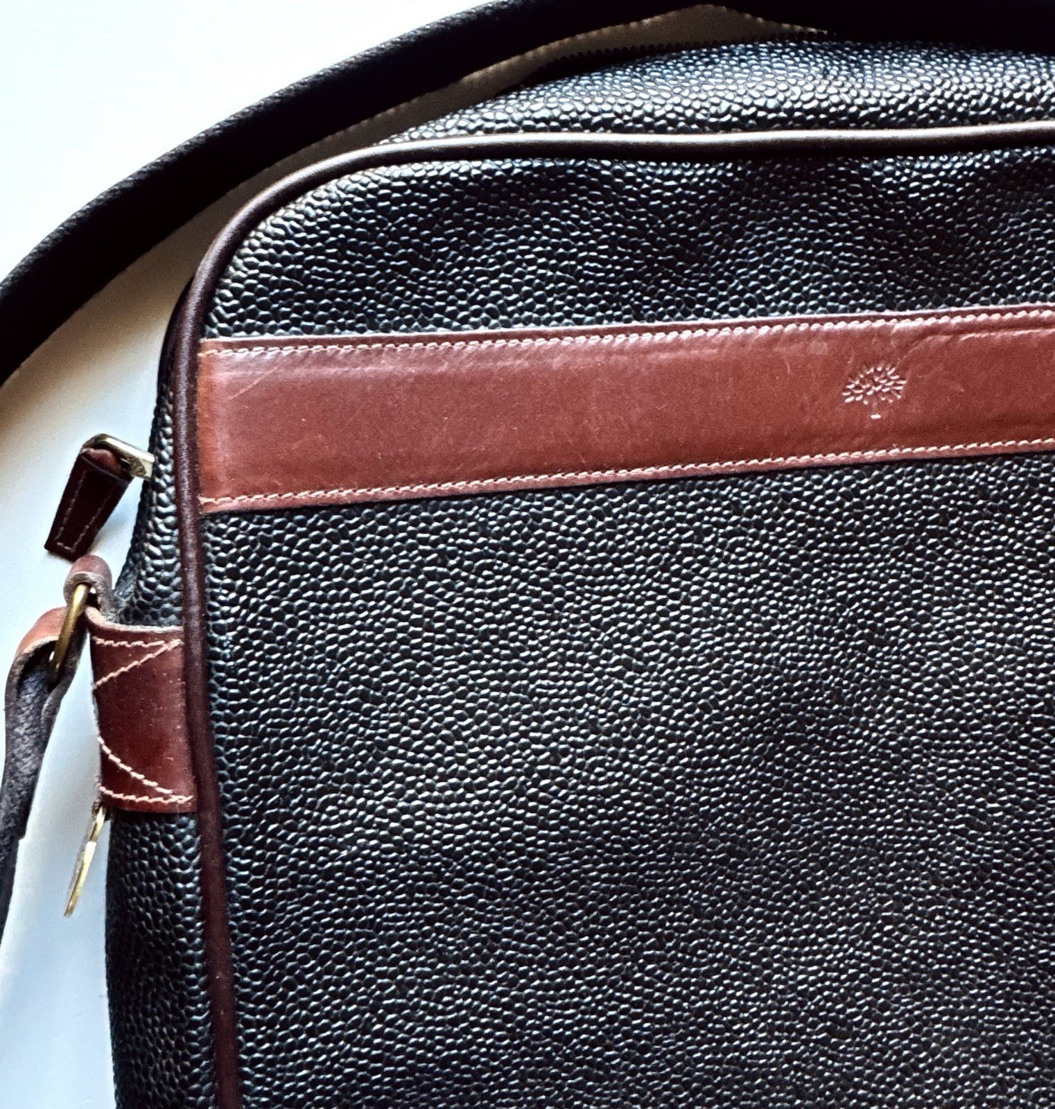 Mulberry Large Scotchgrain & Leather Mens Unisex Crossbody Satchel Messenger Bag