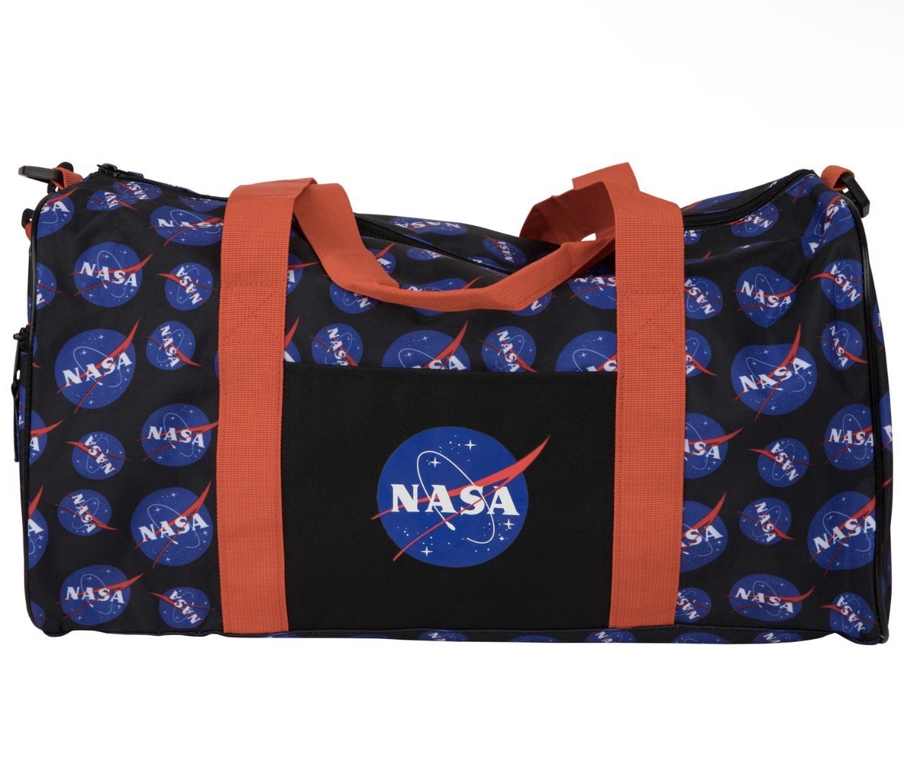 H3 Sportgear Travel Gym Bag All Over NASA Print Duffel Bag Navy Blue /Orange NWT