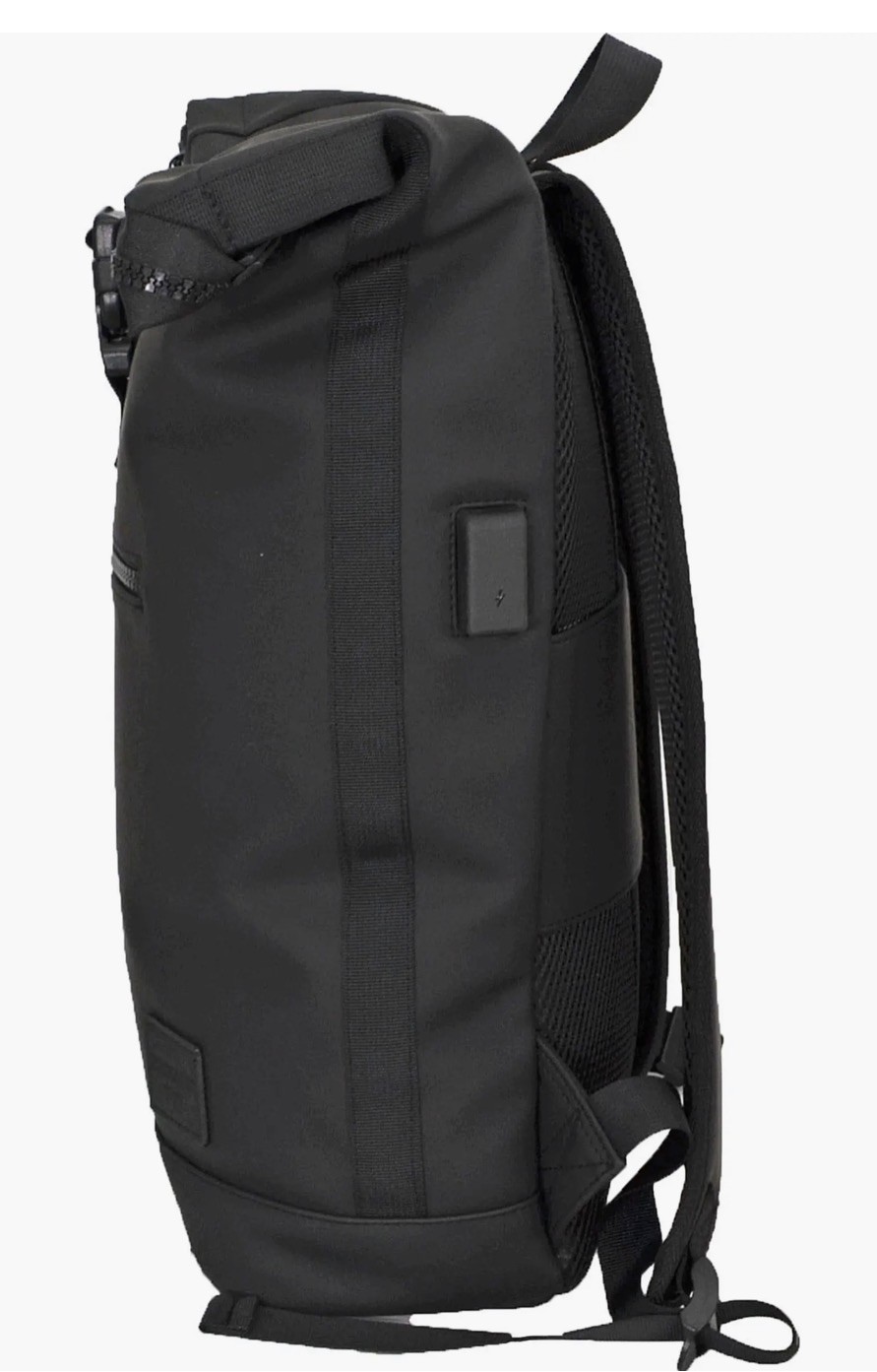 Duchamp London Roll Top Backpack Black Water Resistant Laptop Mochila
