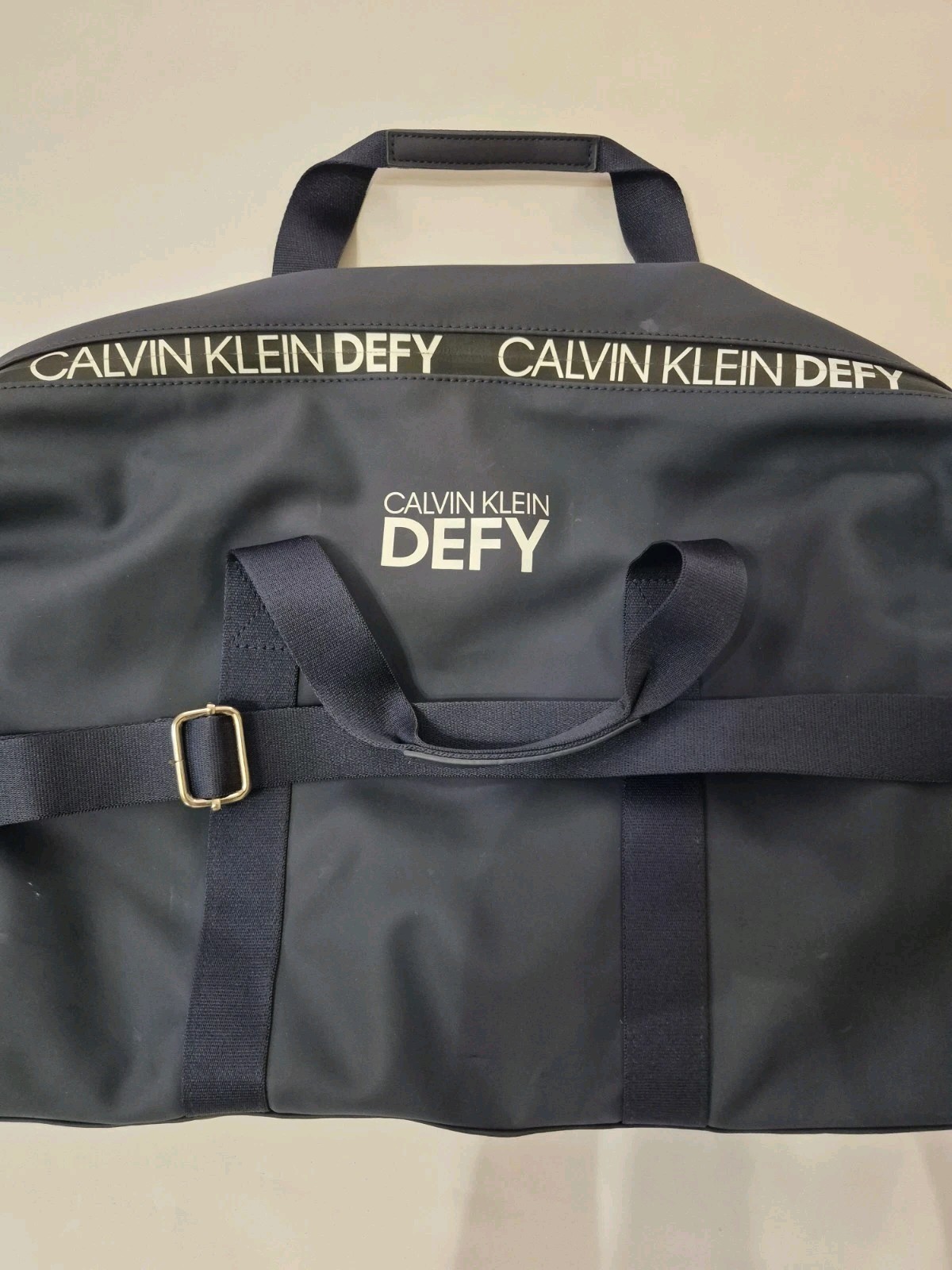 CALVIN KLEIN DEFY Dark Blue Duffle Weekender Travel Bag
