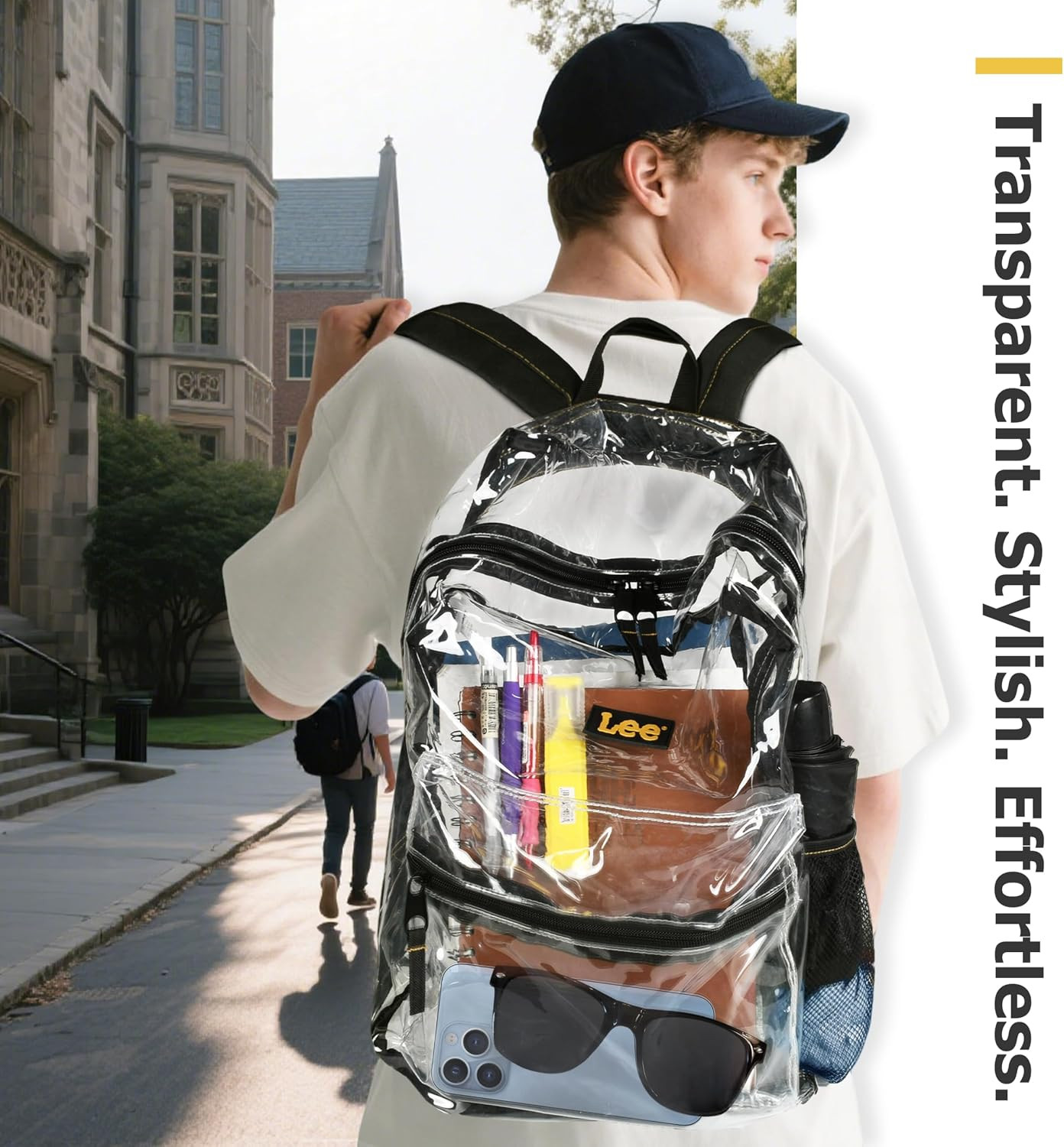 Clear Backpack for School Heavy Duty Transparent Backpack – Water Resistant PVC,