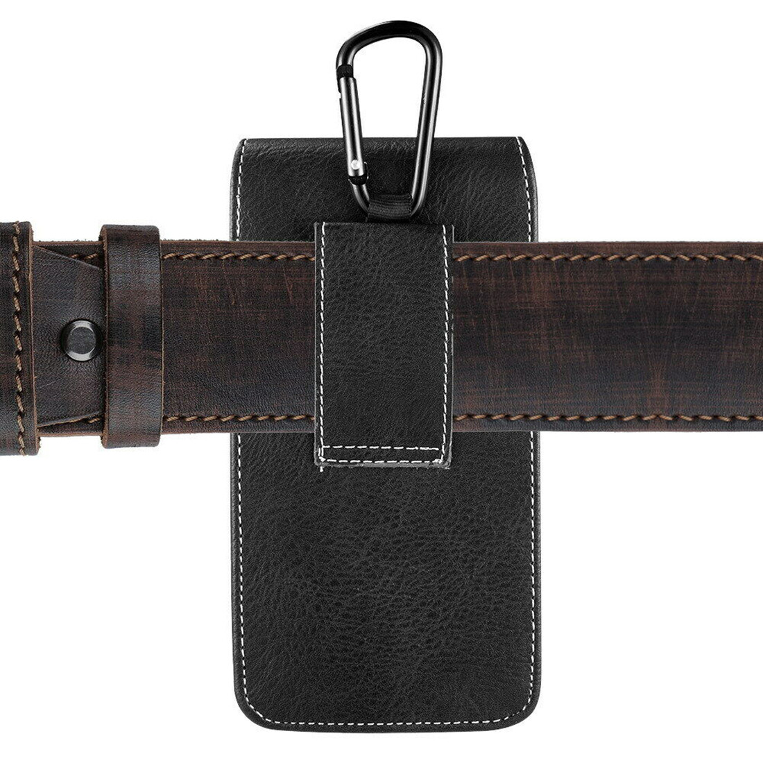 Cell Phone Case Pouch Holster w/ Belt Loop Metal Clip for Universal Smartphones