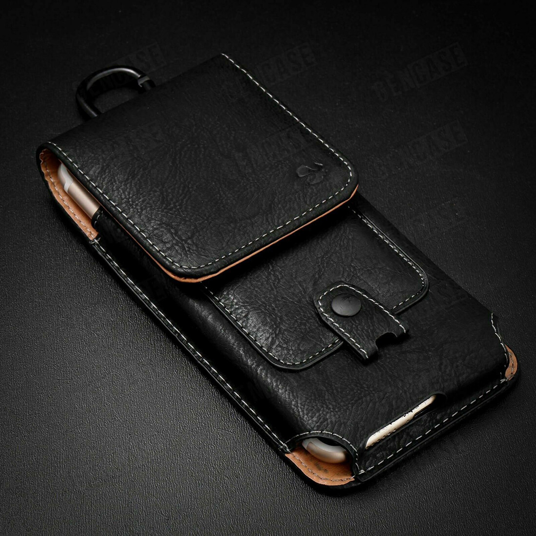 Cell Phone Case Pouch Holster w/ Belt Loop Metal Clip for Universal Smartphones