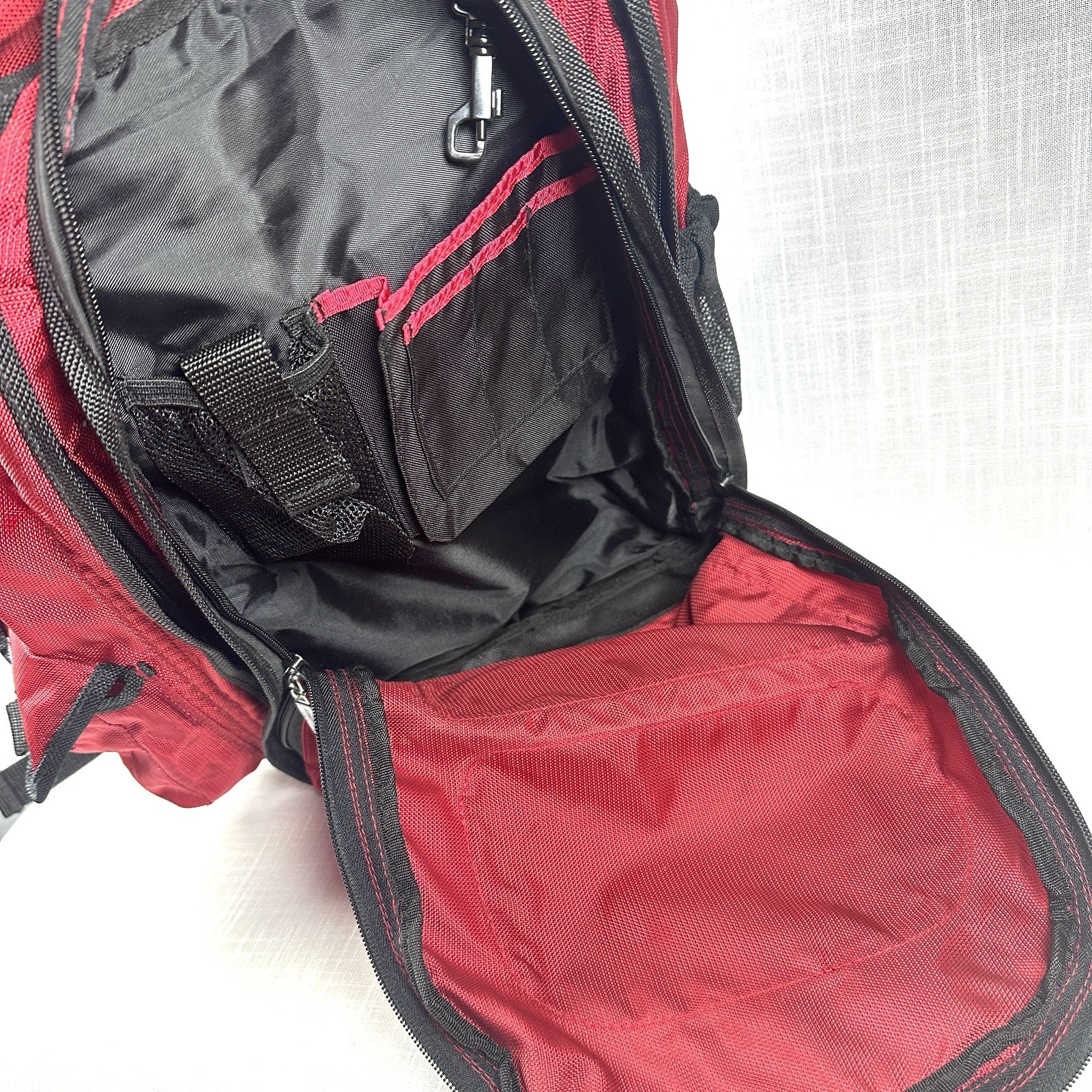 Vintage Polo Sport Ralph Lauren Backpack Red RL Flag Multi Pocket