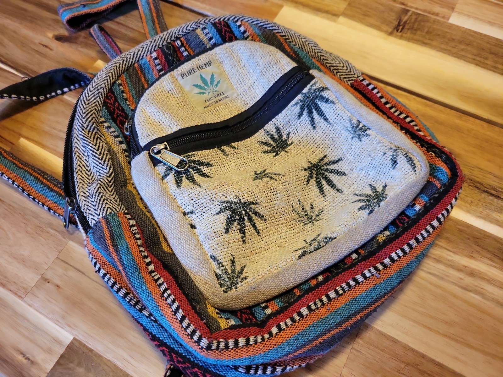Pure Hemp THC-Free Multi-Pocket Backpack Nepal