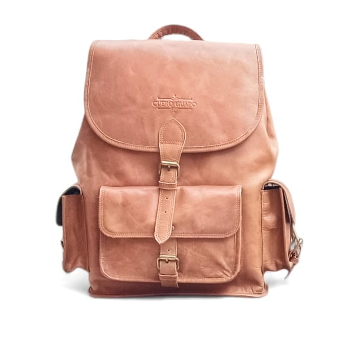 Cuero Guapo Genuine Leather Backpack Brown Vintage Rucksack Travel Laptop Bag