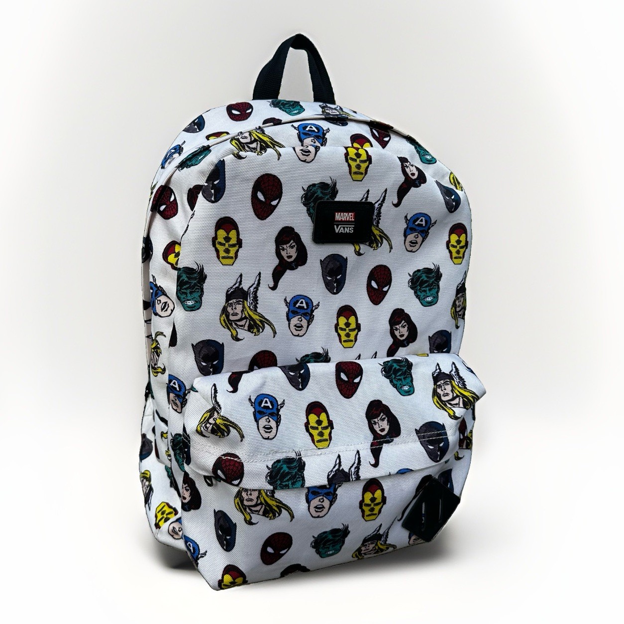 Vans x Marvel Backpack With Superheroes Spiderman Black Panther Hulk Thor – EUC
