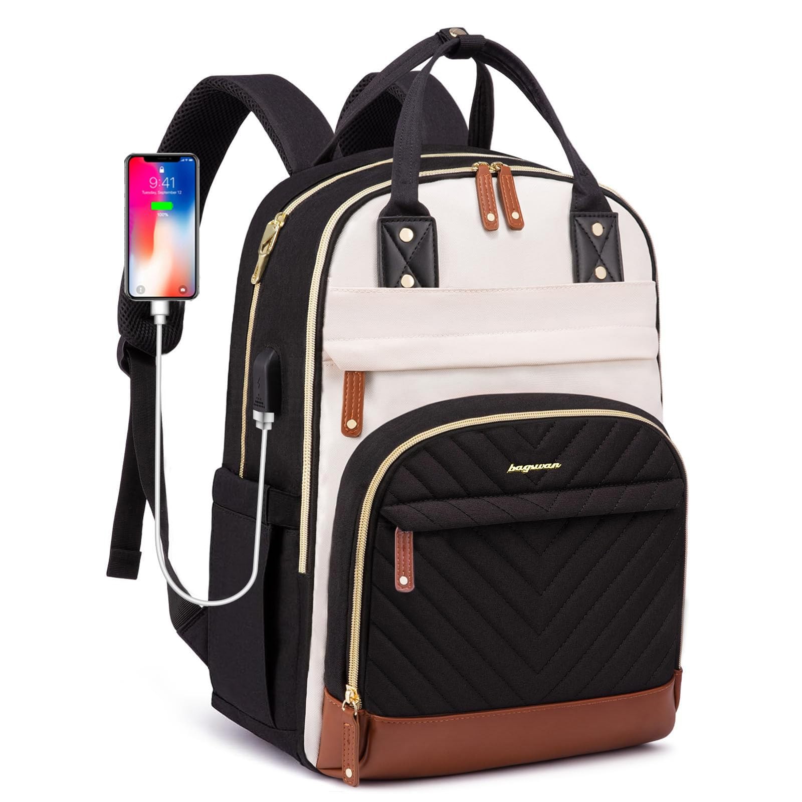 Laptop Backpack for Women Bag – 15.6 inch Work Travel Backpack with USB Charg…