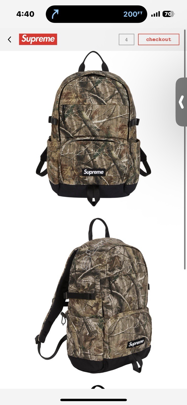 Supreme real tree camo timber denim cordura backpack