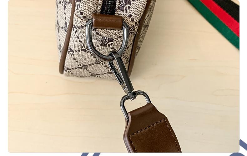 Casual Sling Bag Men PU Leather Messenger Crossbody Color Block Trendy Wide Stra