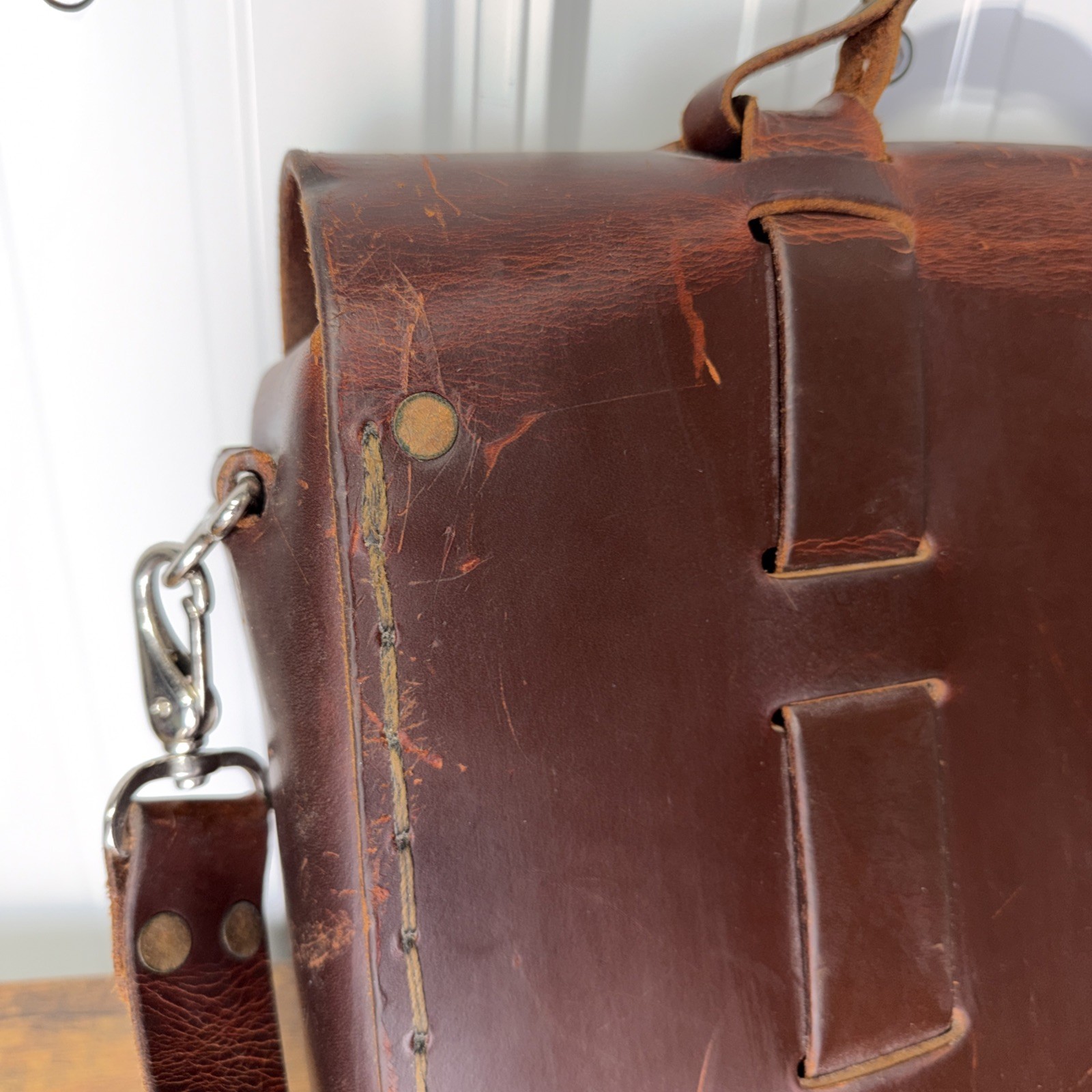 ColsenKeane Leather Satchel Bag In Crazy Horse
