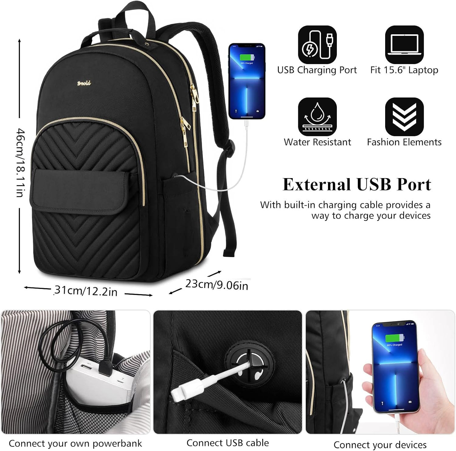Womens Laptop Backpack,Stylish Work Business Backpack for Travel,Large Capacity