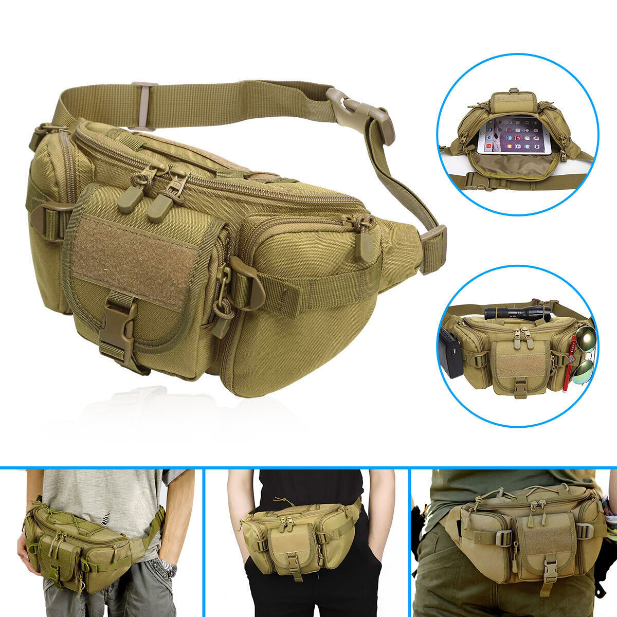 Tactical Pistol Pouch Waist Gun Pack Bag Fanny Packs Concealed Carry Gun Holster