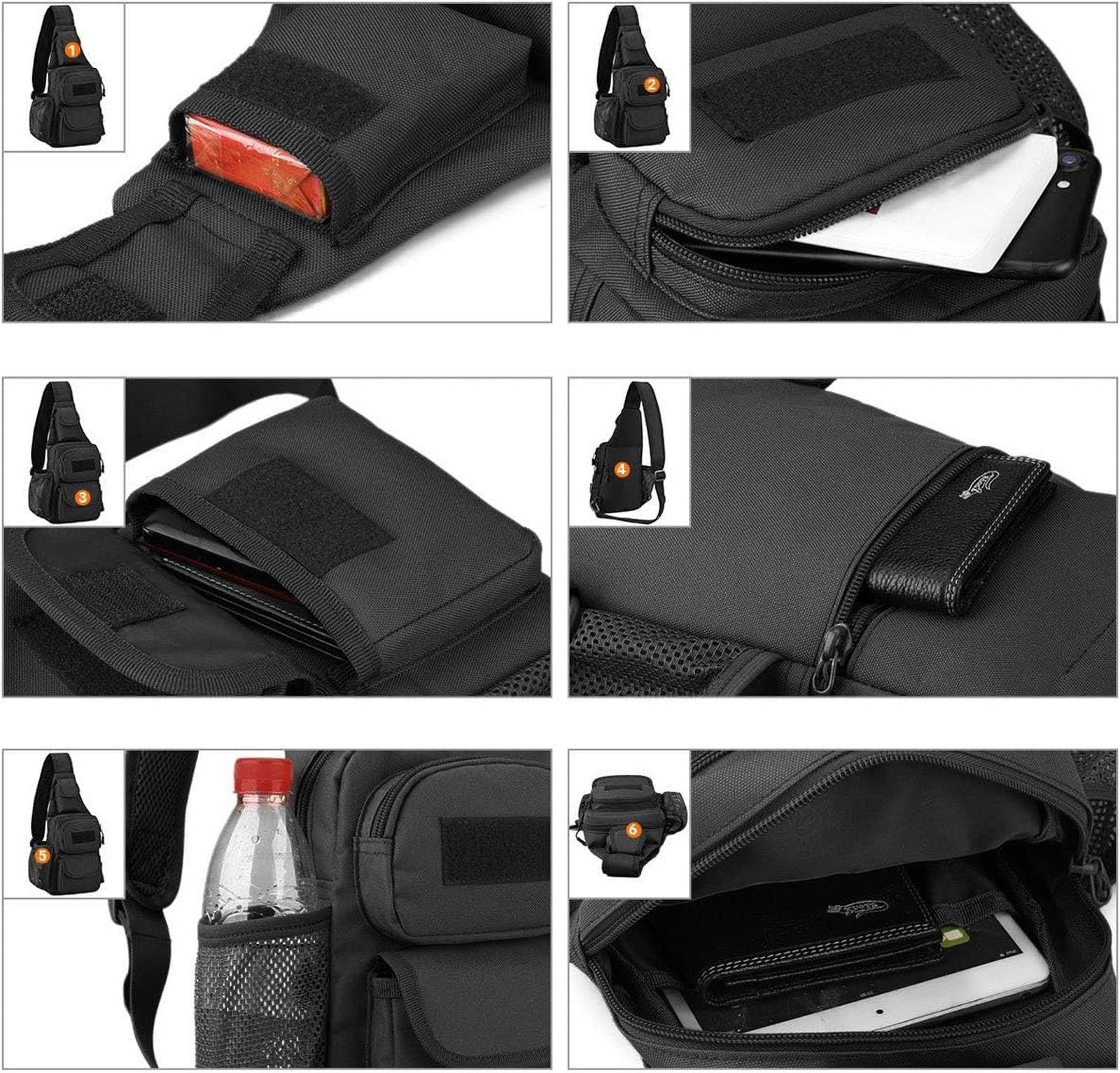 Tactical Crossbody Bag for Men Waterproof Camouflage 20L Chest Shoulder Daypack