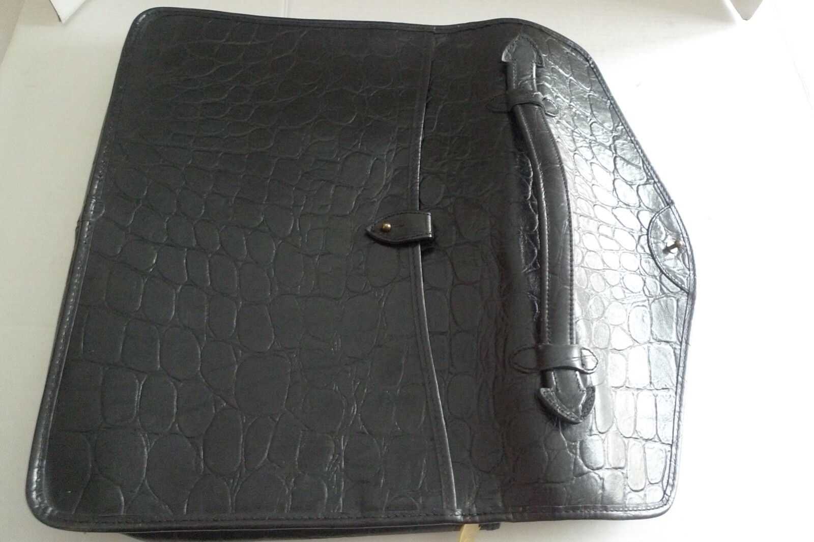 MULBERRY – LEATHER BRIEFCASE- ATTACHE – CROC PATTERN – MADE IN ENGLAND