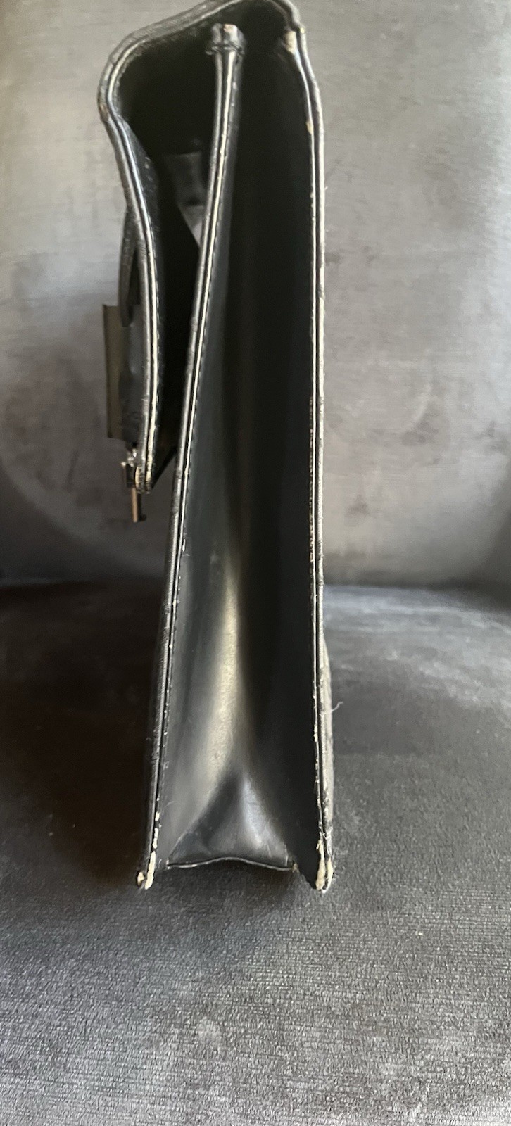 Vintage Gucci Black GG Monogram Nylon Briefcase Attache Laptop Bag Italy