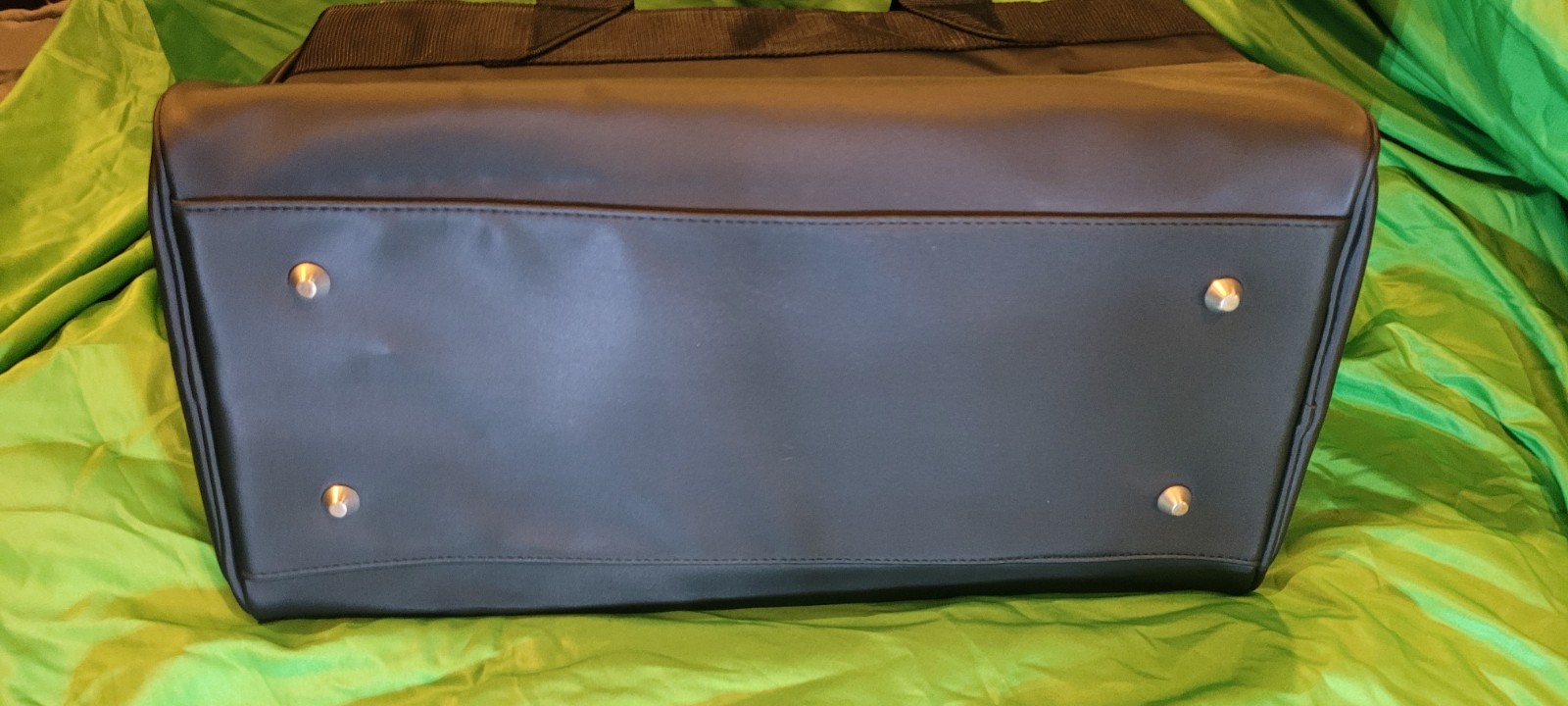 Versace Fragrances Black Duffle with Silver Tone Zipper Travel Overnight Bag New