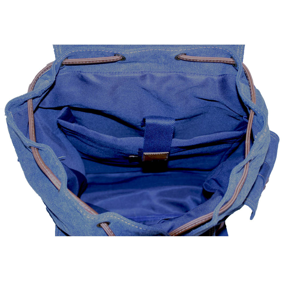 Men’s Blue Canvas Computer Laptop School Backpack