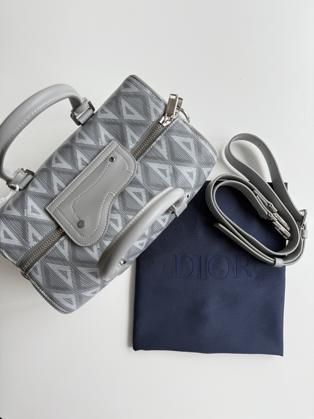 Dior Lingot 26 Bag In Gray CD Monogram