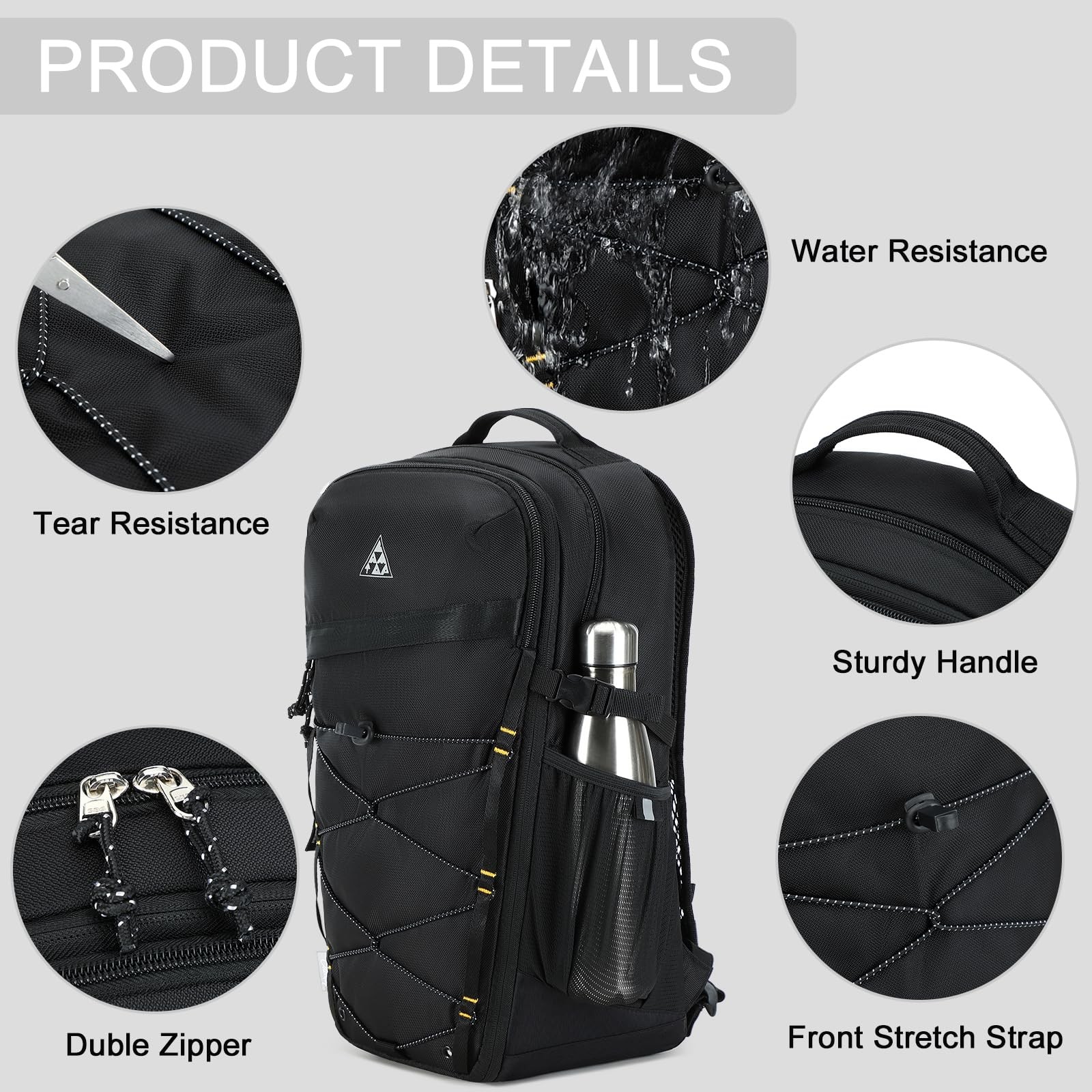 Backpack for Men Women Expandable Travel Backpack Fits 15.6 Inch Computer Lig…