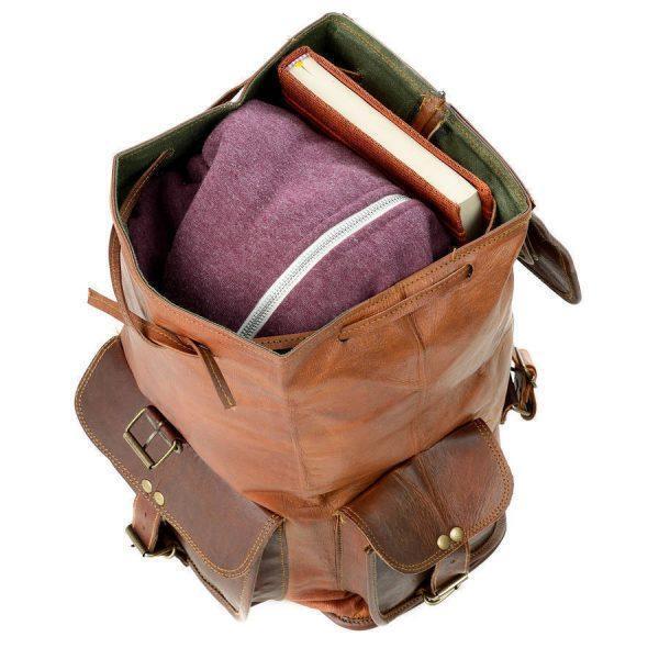 Handmade Backpack Top-Quality Genuine Vintage Leather Rucksack Travel Laptop Bag