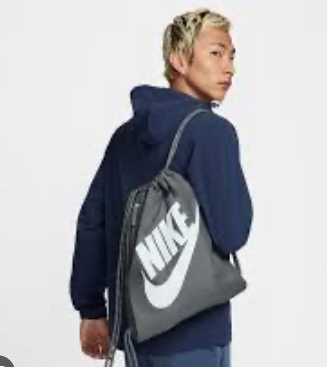 Nike Heritage Dark Gray/Black Drawstring Gym Bag New