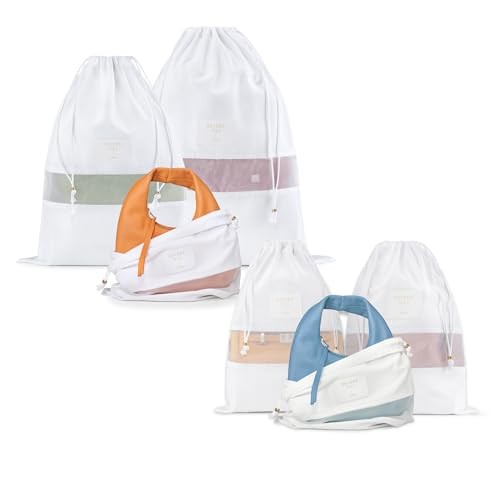 Hayden Hill Luxury Organic Cotton Dust Bags For Handbags Variety Pack, White