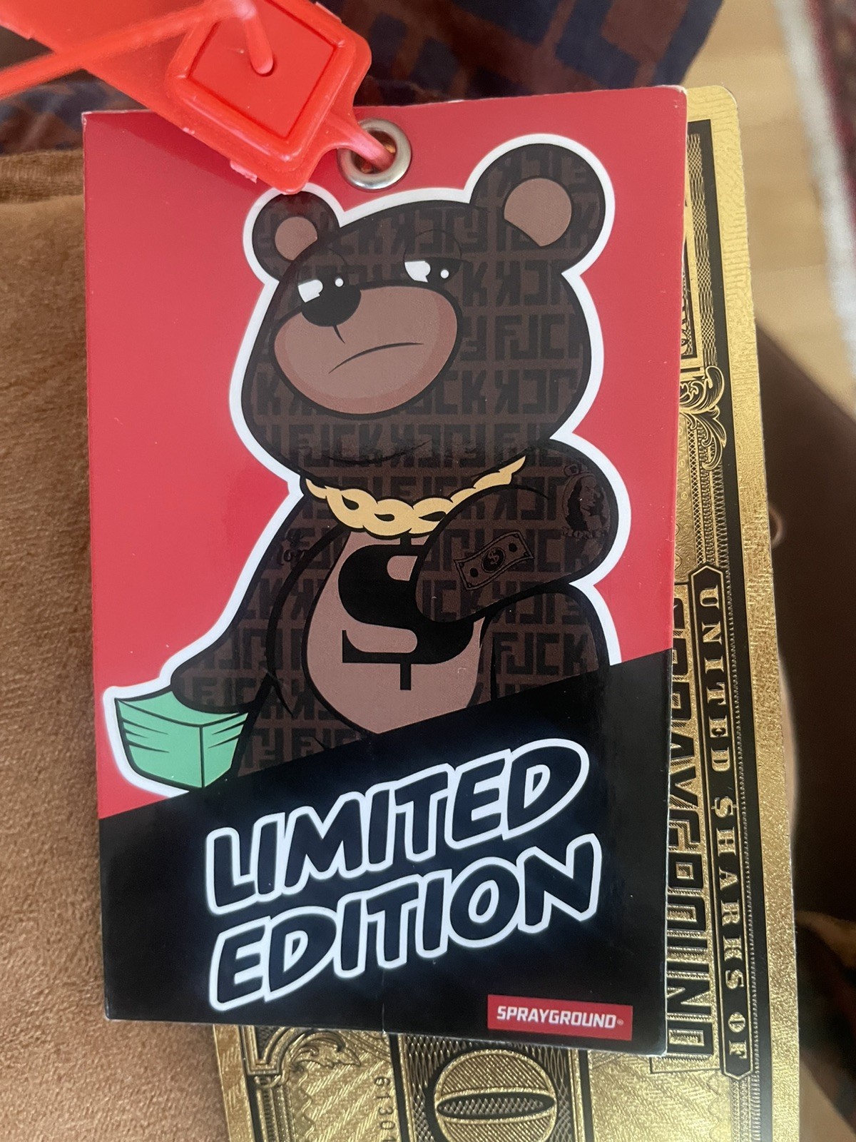 Sprayground New W Tags Limited Edition Million Dollar Teddy Bear Backpack