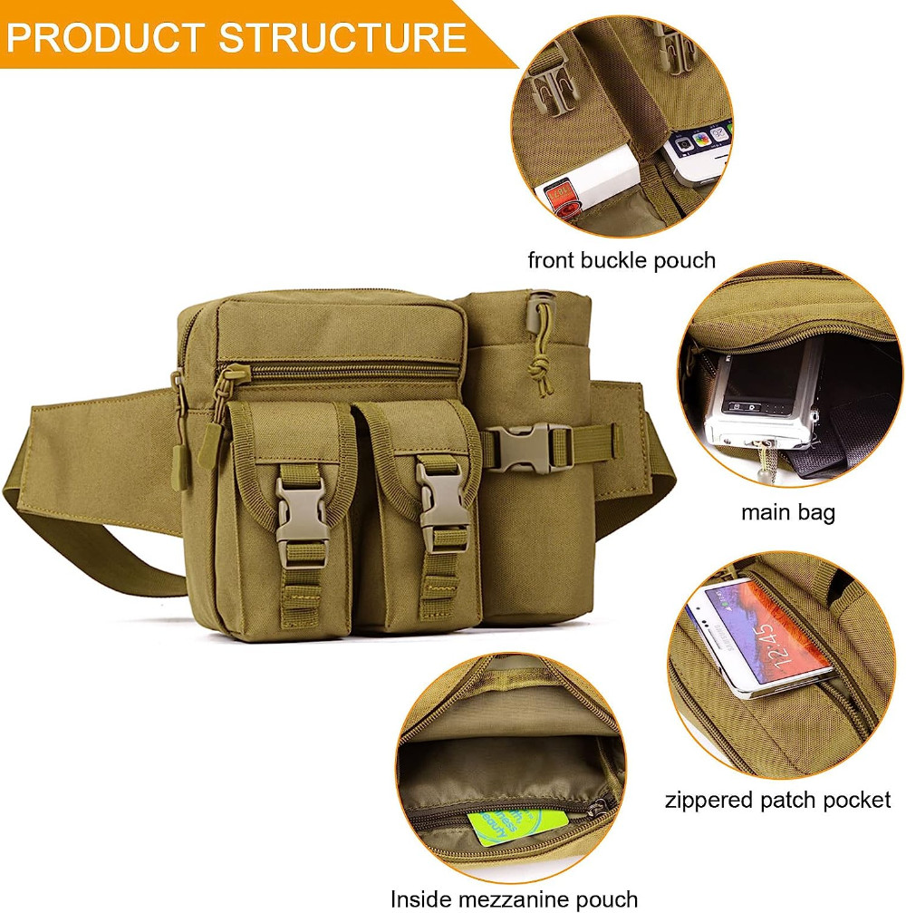 Tactical Waist Pack Portable Fanny Pack Outdoor Hiking Travel Military Waist Bag