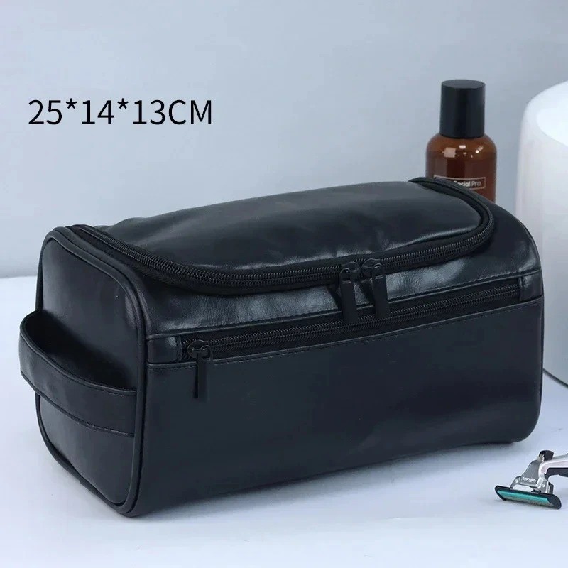 Leather Toiletry Bag for Men Women Dopp Kit Mens Hanging Toiletry Bag Travel