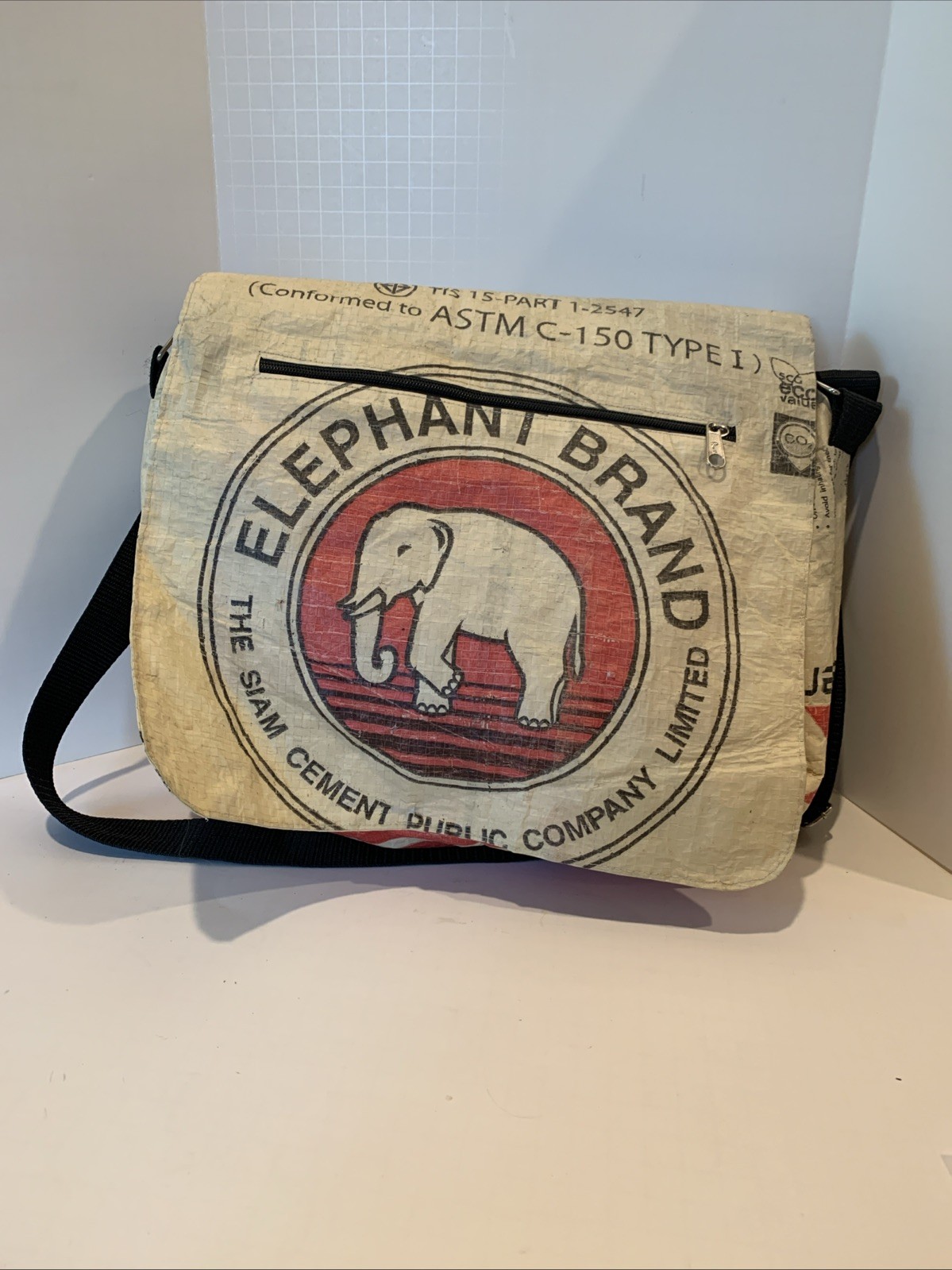 Messenger Bag Made From Recycled Elephant Brand Recycled Cement Bag Used