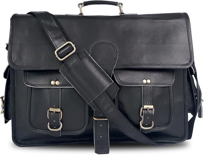 High Leather Laptop Computer Bag/Satchel/Messenger Bag Brown 18x14x6″