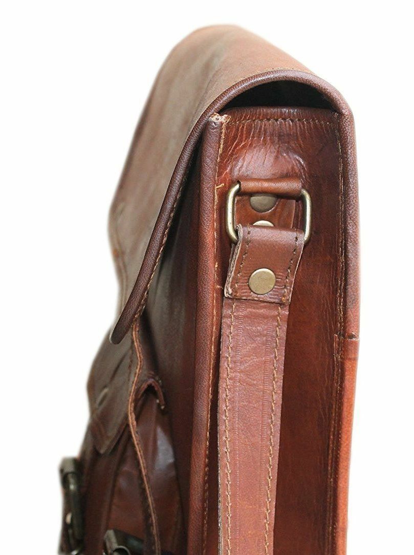 Men’s Rustic Genuine Leather Messenger Shoulder Bag Small Cross Body Satchel