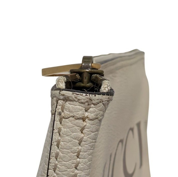 Authentic Gucci Clutch Bag Ivory Pouch White Leather Men Women