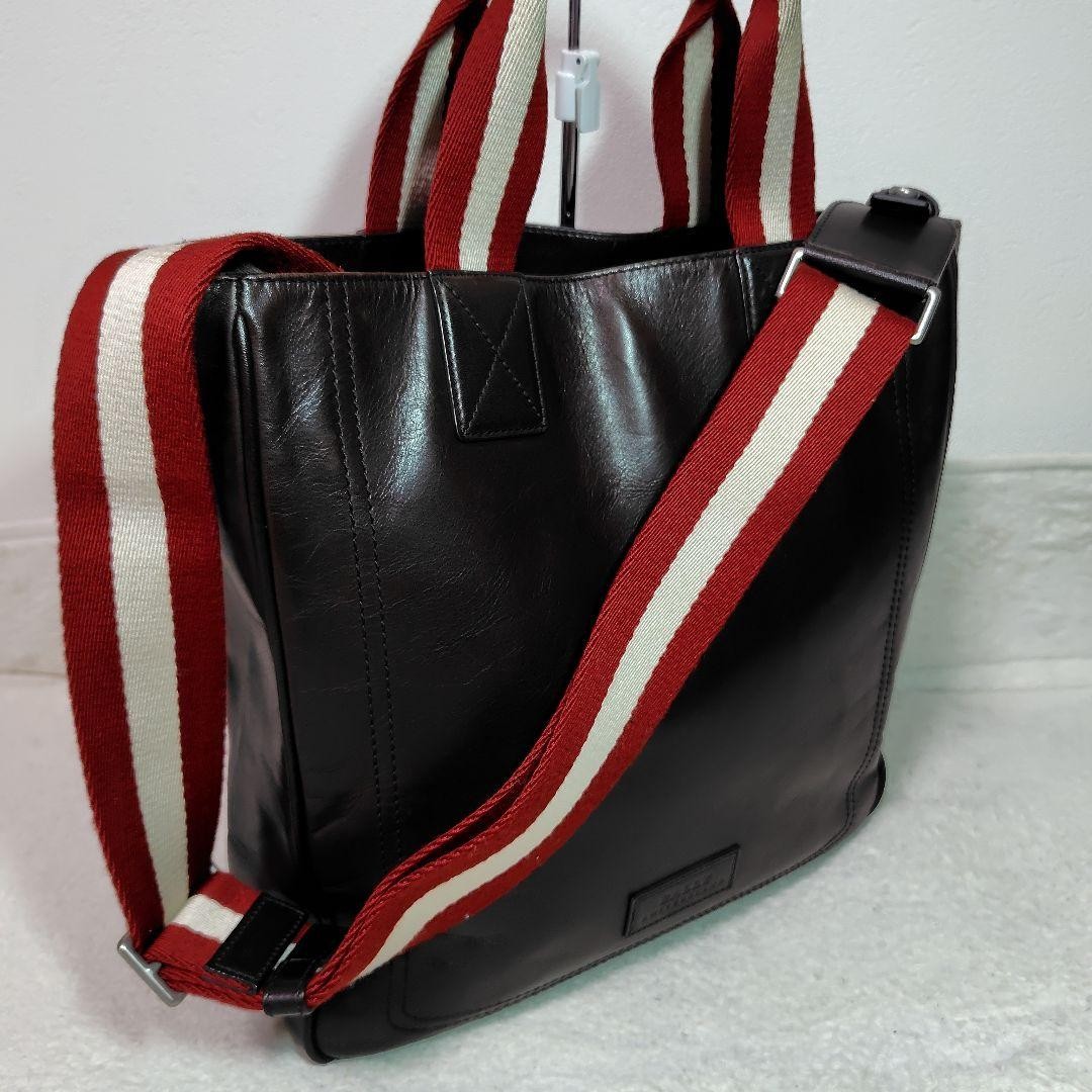 Authentic Bally Brown 2-Way Tote Bag Leather 34cm x 31cm x 9cmBally Leather To