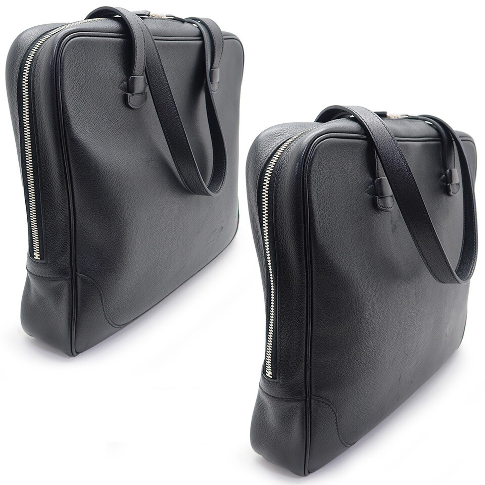 Hermes Gallop Tote P Engraved Men’s Briefcase W36cm x H29cm x D6.5cm Black w/Bag